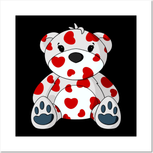 Valentine Pattern Teddy Bear Posters and Art